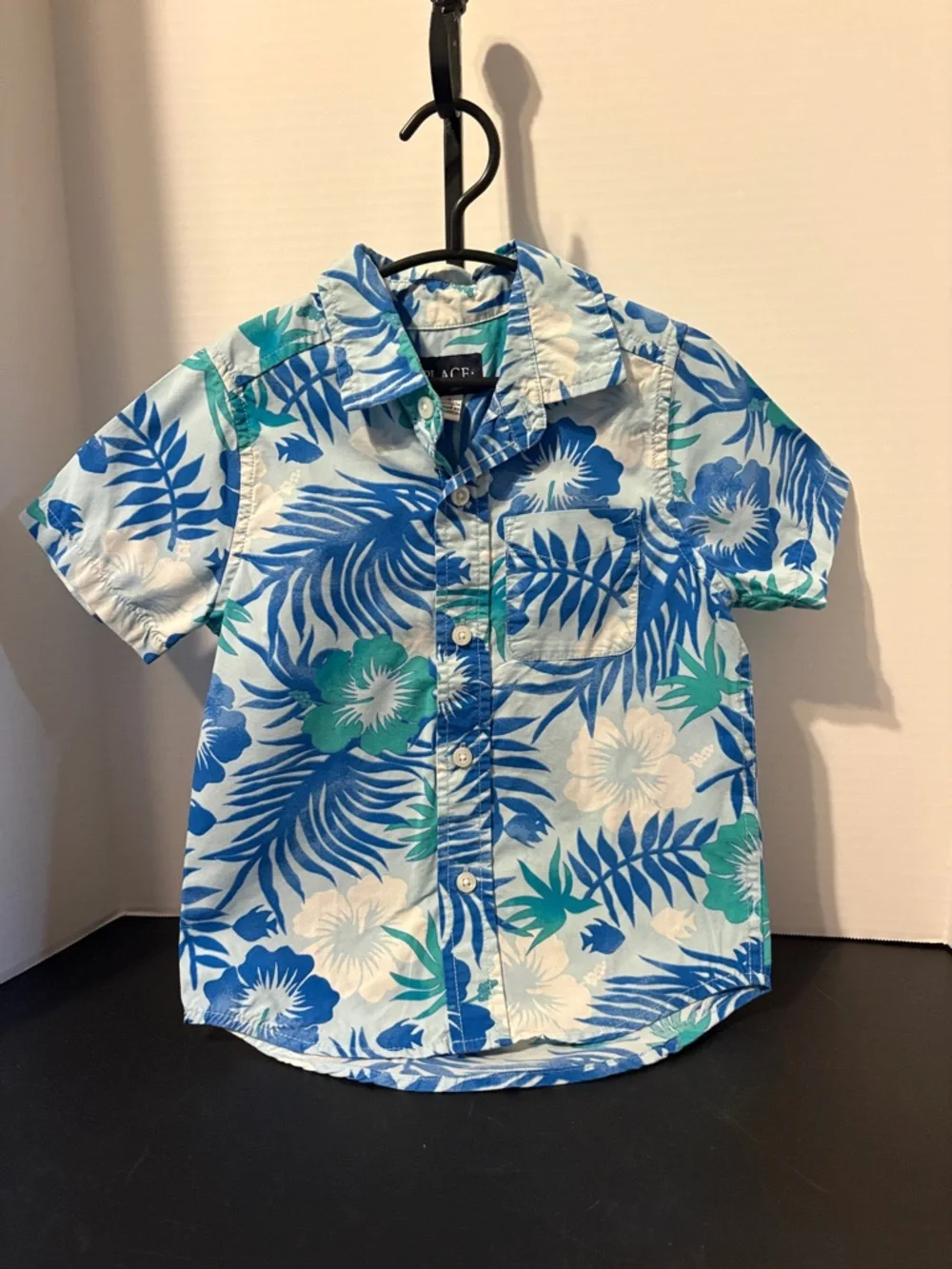 The Children's Place Blue & Teal Floral Tropical Button-Down Shirt